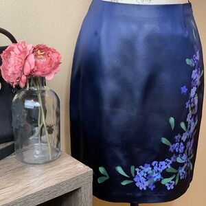 Cache ~ Purple Hand Painted Skirt